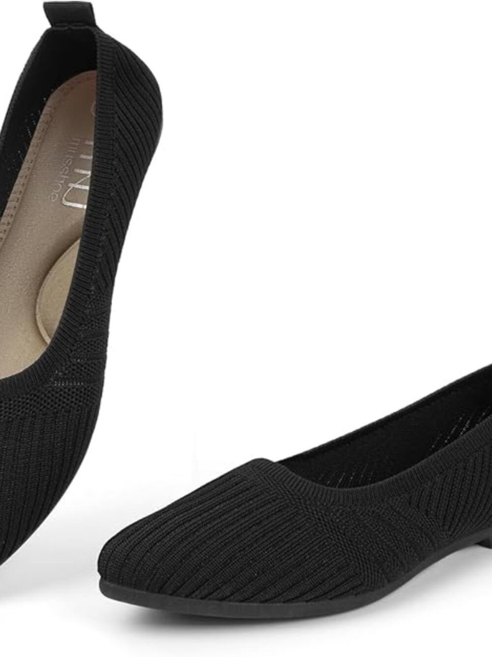 Knit Pointed Toe Flats - Picture 2 of 10
